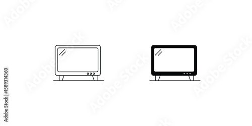 lcd set icon with white background vector stock illustration