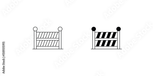 barrier set icon with white background vector stock illustration
