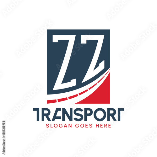 Letter ZZ Transport Logo Design. Modern ZZ Road Logo for Delivery, Transport Company and Fleet Business