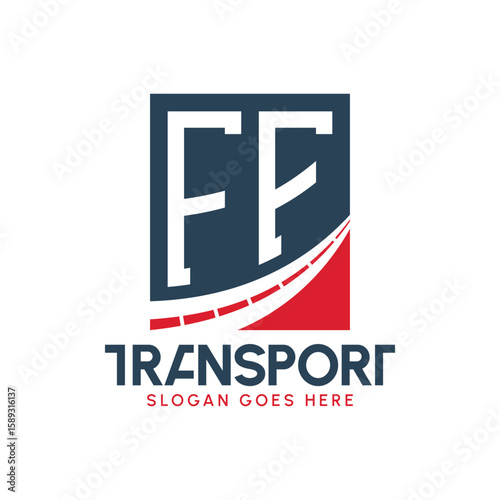Letter FF Transport Logo Design. Modern FF Road Logo for Delivery, Transport Company and Fleet Business