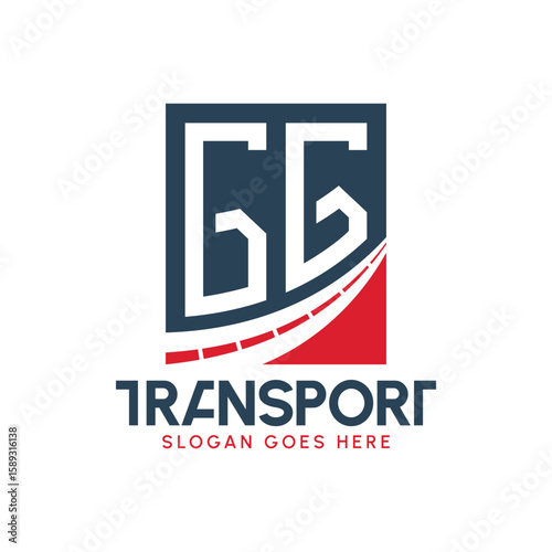 Letter GG Transport Logo Design. Modern GG Road Logo for Delivery, Transport Company and Fleet Business