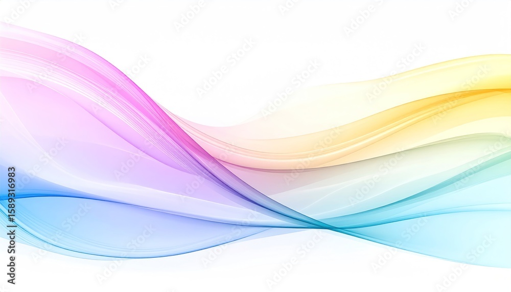 Fototapeta premium Abstract Colorful Mesh Background with Gentle Flowing Lines and Gradient Colors on White