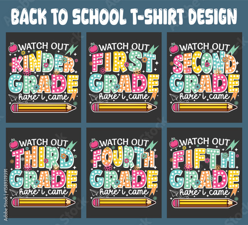 Back to school t-shirt designs for elementary school grades