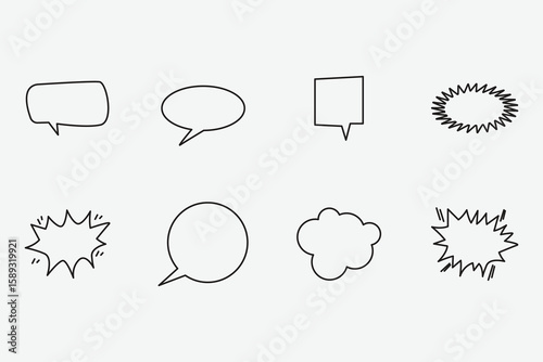 speech bubbles comic icon set element