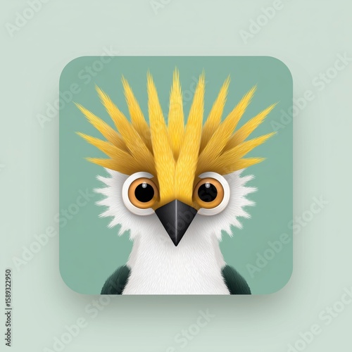 The icon of this application is a cute woodpecker, with a pair of expressive big eyes and a long and pointed beak, and a bunch of raised and pointed yellow feathers on its head. 