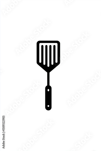 simple black vector icon of a grill spatula, white background 