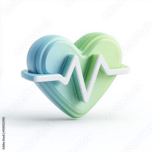 heart with heart rate line icon