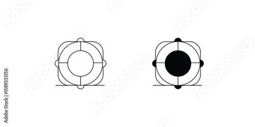life saver set icon with white background vector stock illustration