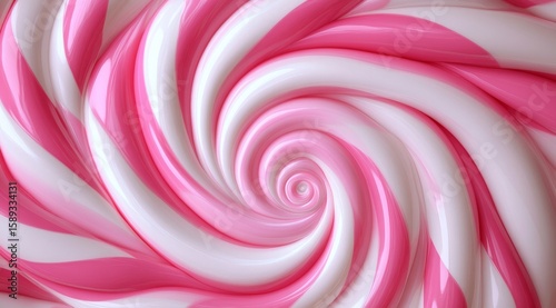 Swirling Pink and White Candy Pattern Creates a Vibrant and Playful Texture.