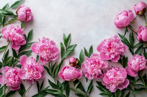 Beautiful Pink Peonies Arranged Artistically on a Soft Background.