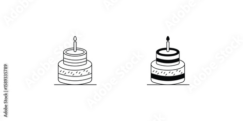 cake set icon with white background vector stock illustration
