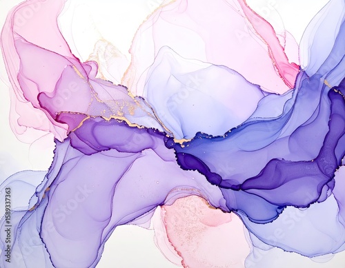 Abstract painting with flowing, blended colors