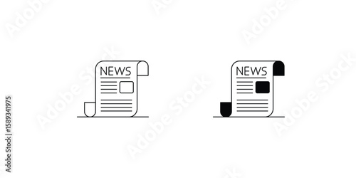 news set icon with white background vector stock illustration