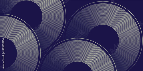 abstract blue gold stripe line, geometric circle texture background, futuristic technology, retro styled concept, vector ilustration.