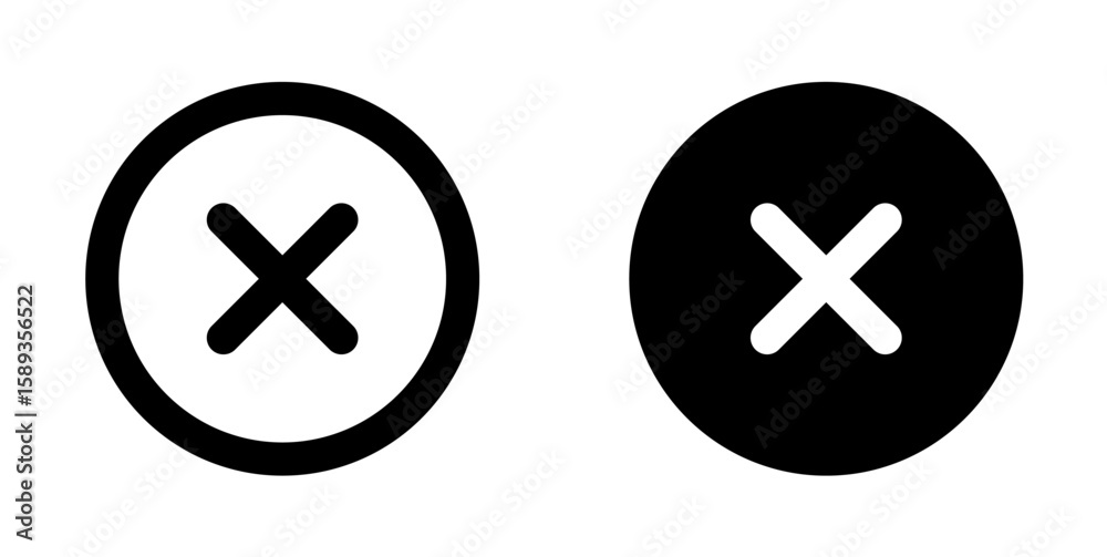 Obraz premium Cross mark and X icon
