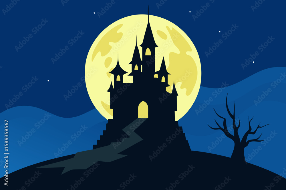 Fototapeta premium castle in the moonlight