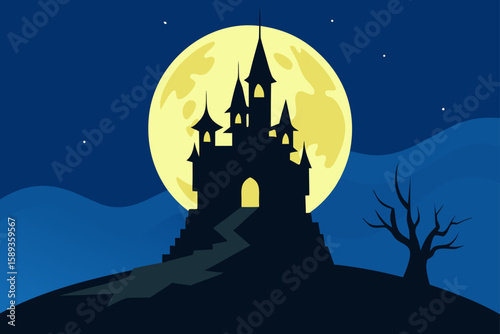 castle in the moonlight