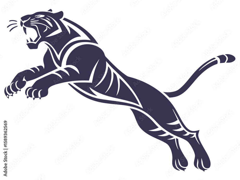 Obraz premium vector illustration of a cartoon tiger