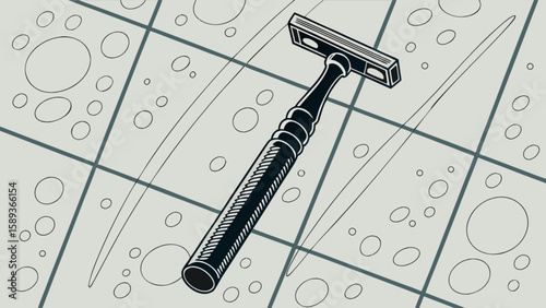 Classic razor shaving tool for personal grooming and hygiene in a bathroom setting for a clean shave