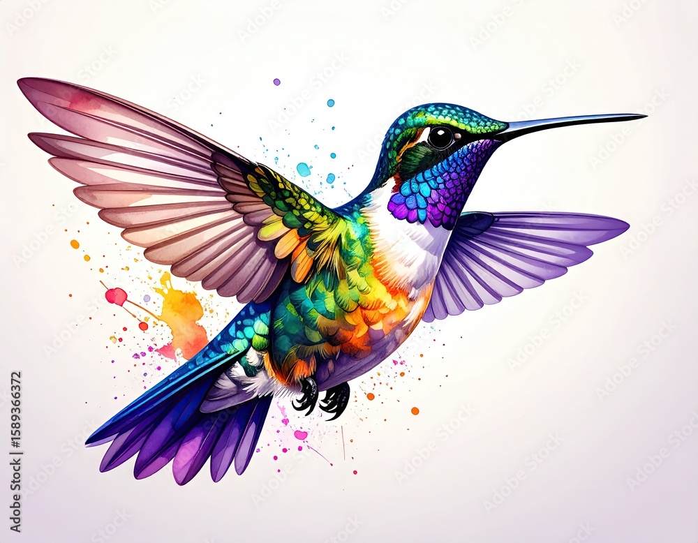 Obraz premium Vibrant hummingbird in flight (1)