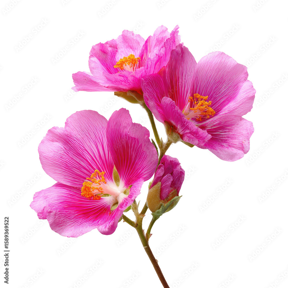 Obraz premium Close-up of three vibrant pink flowers