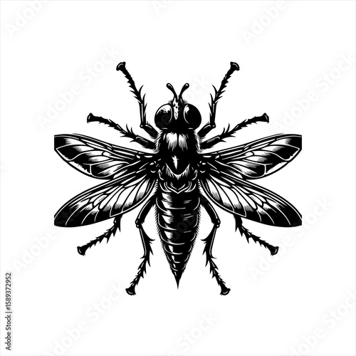 A fly isolated on white background