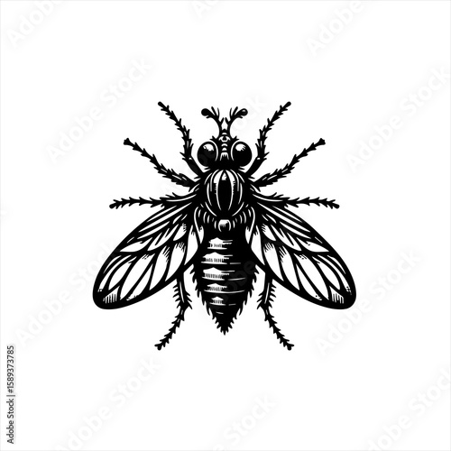 A fly isolated on white background