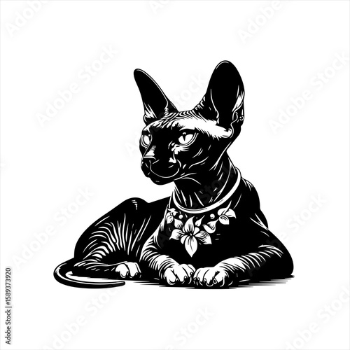 A sphynx cat isolated on white background