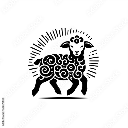 A lamb isolated on white background
