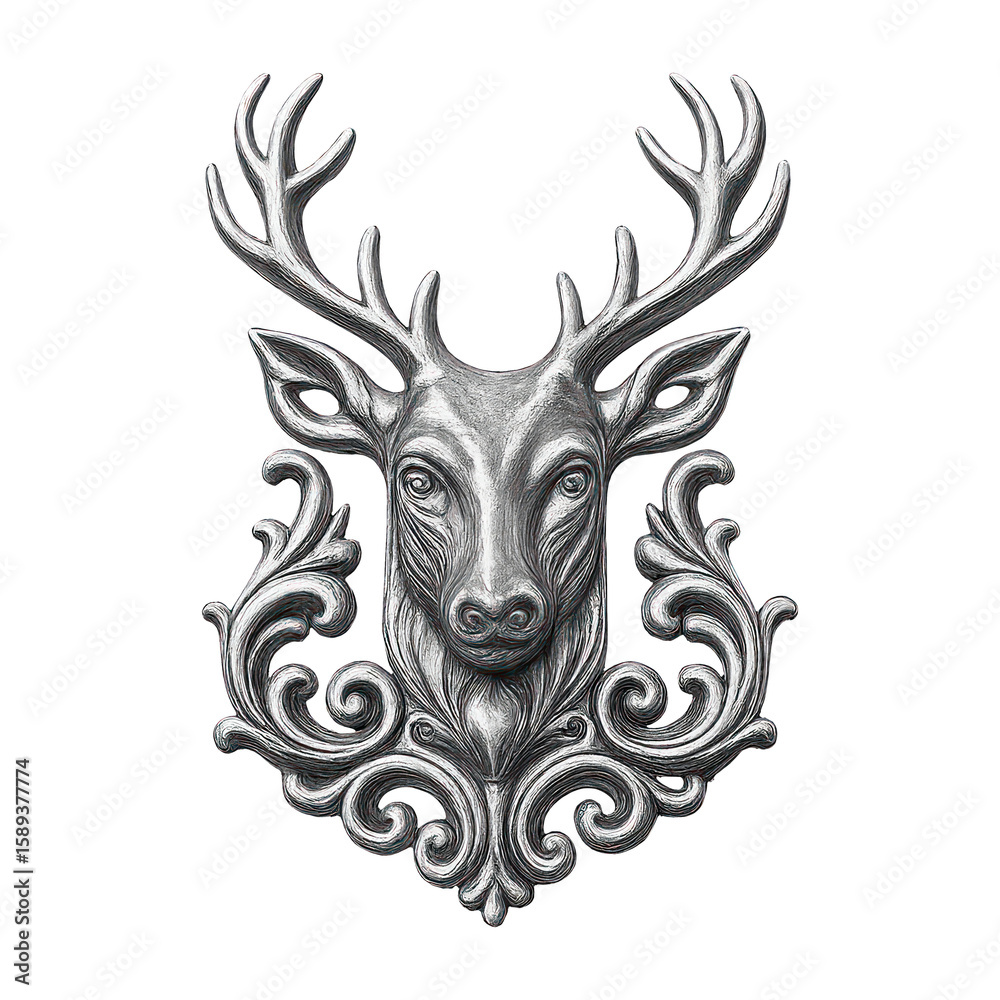 Fototapeta premium PNG Elegant deer crest design
