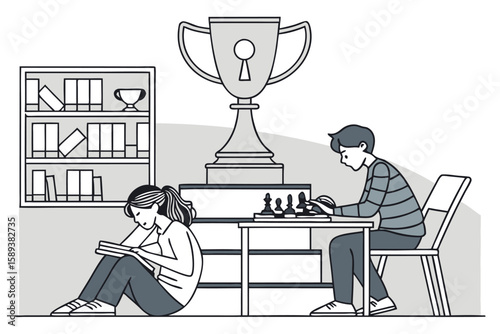School Chess Tournament Vector