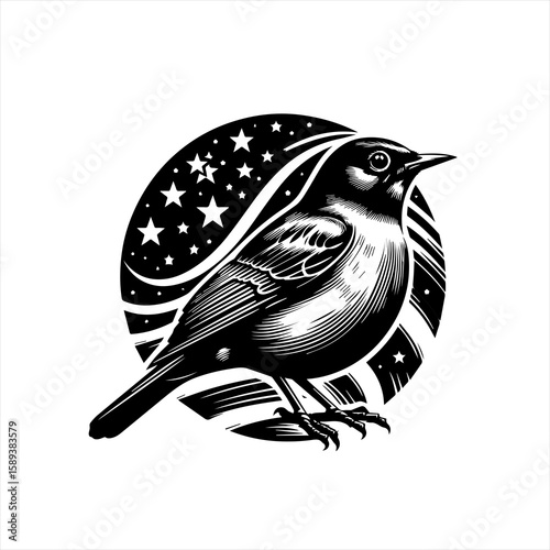 Bird with stars and stripes