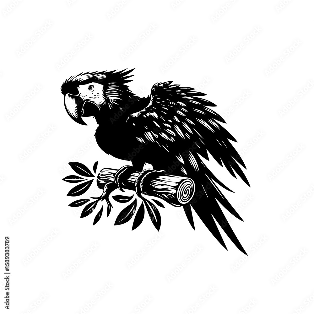 Fototapeta premium A parrot perched on a branch