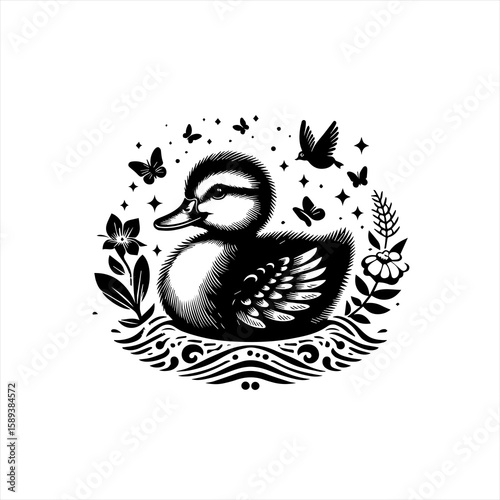 Duck isolated on white background
