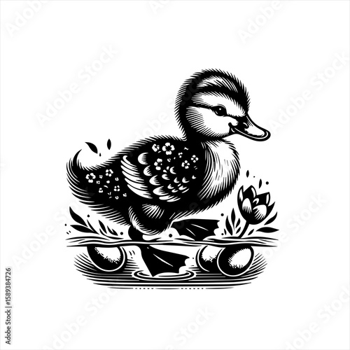 A duck in the water