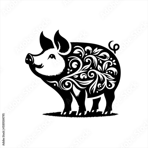 A cute pig illustration