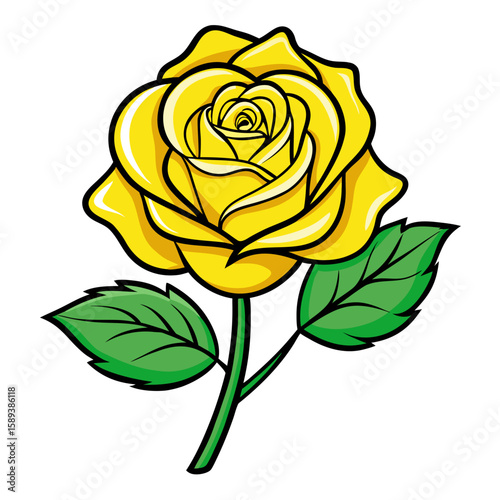 yellow rose vector illustration