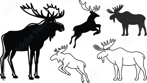 moose vector silhouette design.