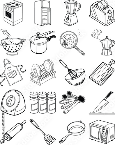 set of kitchen tools