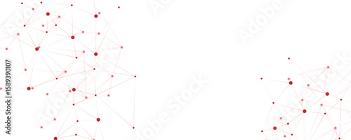 Abstract white red digital technology futuristic communication high tech concept background. Technology dots lines connect network background.	