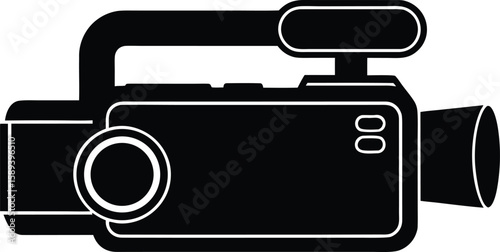 Digital Camcorder Silhouette Vector Clipart for Flat Design and Graphic Illustration