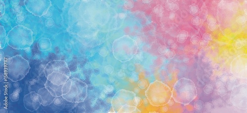 Under the sea watercolor,colorful with coral background 