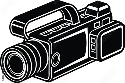 Digital Camcorder Silhouette Vector Clipart for Flat Design and Graphic Illustration