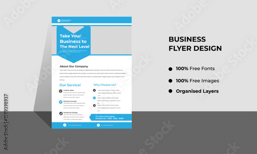 Corporate Business Modern A4 Flyers, with creative editable geometric vector design templates, Informative modern layouts for promotional purposes.