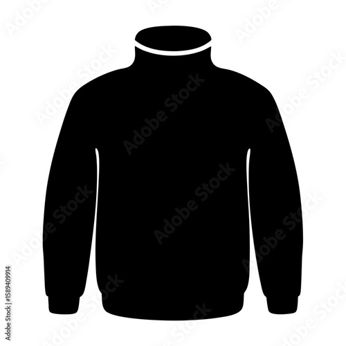 Isolated black turtleneck sweater illustration perfect for fall and winter fashion