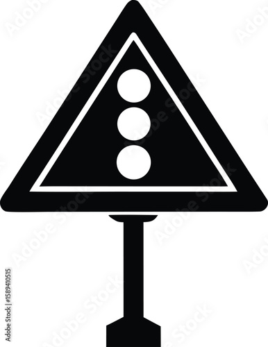 Signal Traffic Sign Vector Illustration Silhouette Clipart for Flat Design