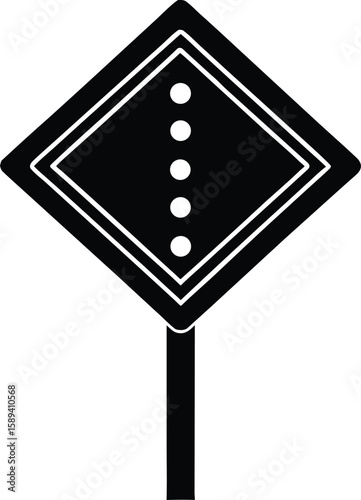 Traffic Sign Silhouette Vector Clipart Flat Signal Icon Illustration