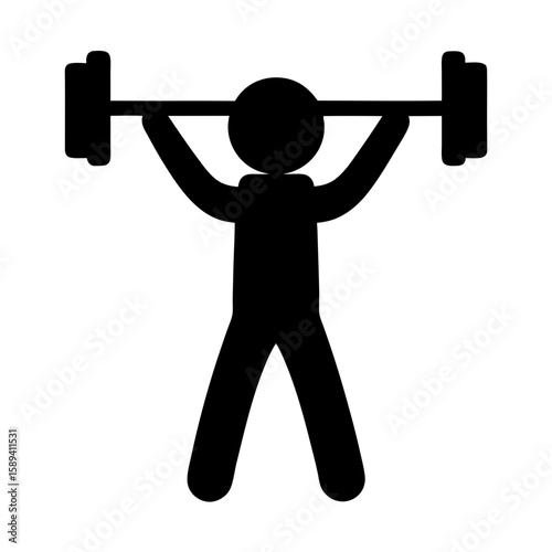 Silhouette illustration of a weightlifter lifting a barbell above their head