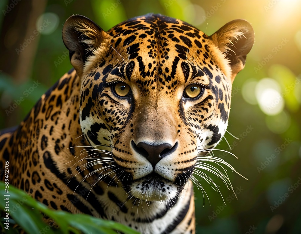 Fototapeta premium Close-up of a jaguar in jungle