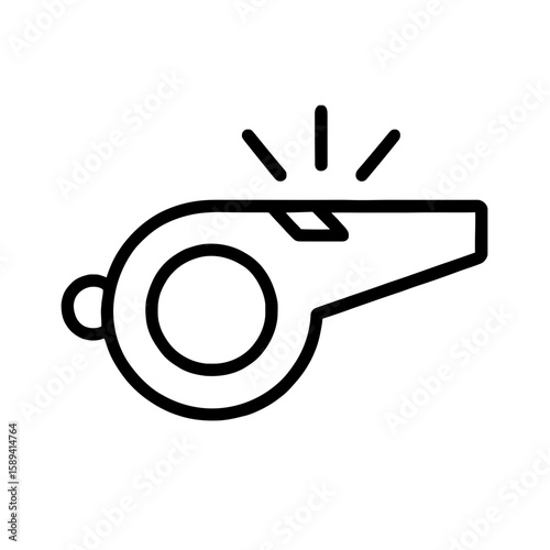Whistle icon alerting sound warning for sports safety and referee training